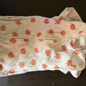 Carter's White Sleep Sack with Orange Pumpkin Design